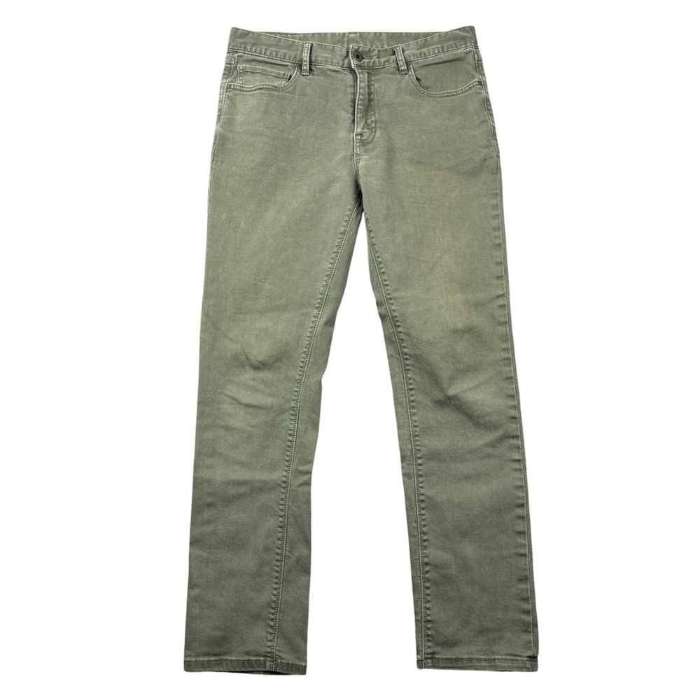 Roark HWY 133 Denim Jeans Men 34x30 Green Slim Straight Stretch Faded Distressed